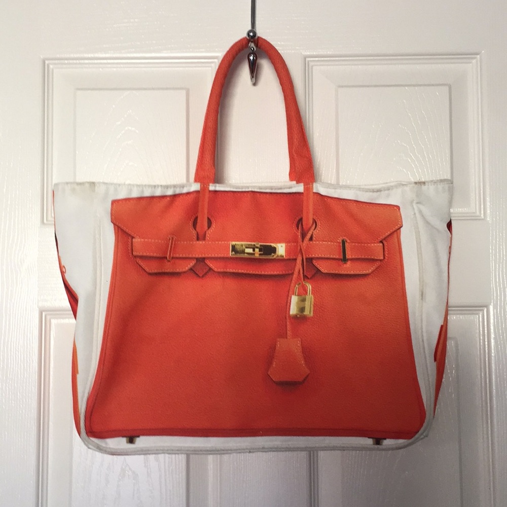 Cotton totes shopping bag Hermès print bag